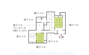 港と夕陽のみえる宿間取り図